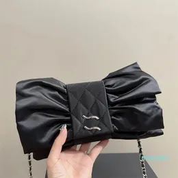 2023-Women Luxury Brand Bag Silver Buckle 23a Bow Dinner Vintage Shoulder Crossbody Party 20 cm