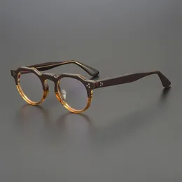 Mode solglasögon ramar acetatglasögon ram män vintage designer rund optisk glasögon myopia läser kvinnor recept clear289r