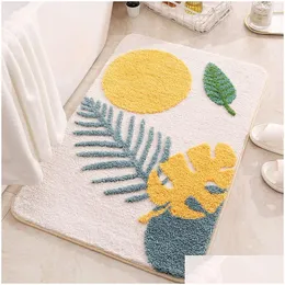 Banyo paspasları banyo paspaslar inyahome bırakıyor Banyo halıları kaymaz yumuşak mikrofiber mat su emici Hine Yıkanabilir Duş Zemin Halı 230711 HO DHNJY