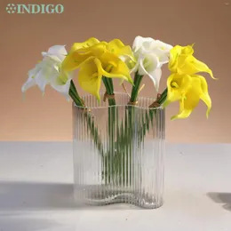 Dekorative Blumen, Mini-Calla-Lilie, 35,6 cm, Tulpenstrauß, 5 Stück/Bündel, Silikon, fühlt sich echt an, Blume für Zuhause, gelbe Dekoration, Haus-Waming-Geschenk