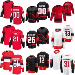 Hockey Team 23 Travis Hamonic Jersey 31 Anton Forsberg 26 Erik Brannstrom 21 Mathieu Joseph 5 Nick Holden 12 Mark Kastelic 61 Derick Brassard Reverse Black Red White