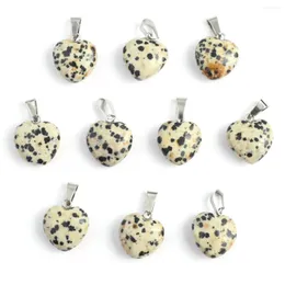 Pendant Necklaces Natural Damation Jasper Heart Shape Agates Charms For Making DIY Jewelry Necklace Earrings Accessory