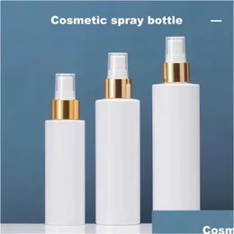 Packing Bottles Wholesale 100Ml/150Ml/200Ml Refillable Bottle Plastic Per Empty Thickened White Flat Shoder Cosmetic Container Office Dhtax