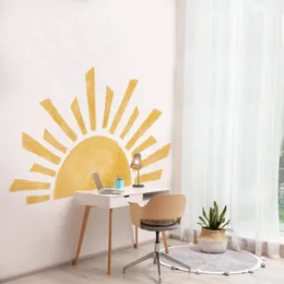 Väggklistermärken Funlife Bohemian Sun Sticker for Children Baby Room Nursery Waterproof Decals Selfadhesive Watercolor 231009