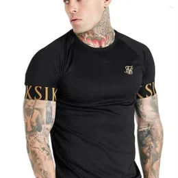 Męskie koszule 2022 Sik Silk Shirt Men Summer Short Sleeve Compression Tshirt Tshirt Tops TEE Brand Mężczyzna odzież Przypadkowa fashio281J