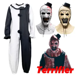 Terrifier Art the Clown Cosplay Costume Bloody Horror Clown Clothes Bodysuit Mask Suit Halloween Party Costumes for Men Adultcosplay