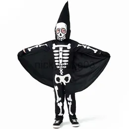 Theme Costume Kid Purim Horror Skull Skeleton Bat Jumpsuit Costume Day Of The Dead Bone Clown Cosplay Carnival Halloween Fancy Party Dress x1010