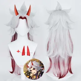 Genshin Impact Arataki Itto Cosplay Wig Prop Accessories Heat Resistant Wig Pre Styled Anime Wig Arataki Itto Horncosplay