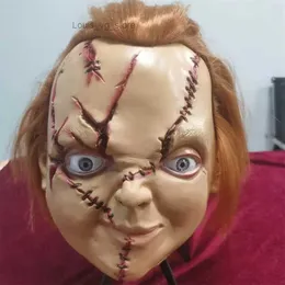 Máscaras de festa fantasma boneca chucky máscara de halloween assustador máscara de látex máscara de cicatriz horror cosplay traje tag festa conjunto t231010