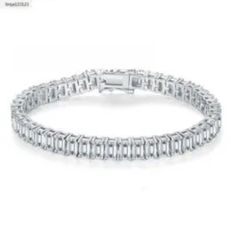 925 Silver Moissanite Armband 3*5mm VVS Emerald Cut Tennis 0.5CT Lab Diamond Chain Armband 3I6B