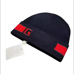 Gorros de lana para hombre, marca de diseñador con letras, gorro de punto cálido elástico a rayas para pareja para otoño e invierno, Unisex y a la moda