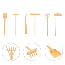 Декоративные фигурки, 6 шт., инструменты для граблей в стиле дзен, мини-игрушки для сглаживания песка