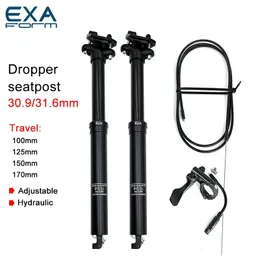 Bike Groupsets KS 900i EXA FORM Adjustable Height Seatpost 30.9 31.6mm Hydraul Dropper 125mm 100mm Internal Cable Remote Control Tube 231010