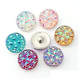 Charms grossist 18mm ingefära snaps 7 färger runt harts snap på smycken fit knappar charm armband utbytbara diy smycken smycken dhwnu