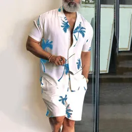 Мужские спортивные костюмы с принтом в национальном стиле, гавайский мужской комплект с короткими рукавами, летняя повседневная рубашка с цветочным принтом, пляжный костюм из двух предметов 2022 2322
