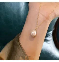 Girocolli Moda Collane con pendente di perle bianche naturali da 11-13 mm AAA 231010