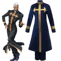 Anime Jojo S Bizarre Adventure Enrico Pucci Costume Cosplay Uomini adulti Top Pantaloni Cintura Abito Uniforme Festa di Halloween