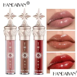 Lip Gloss Handaiyan 10 colori Jelly Lip Gloss Plumper Trucco Idratante Nutriente Rossetto liquido Volume Trasparente Make Up Cosmetico Hea Dh3Ap