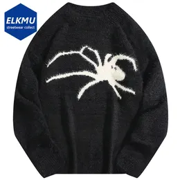 Men's Sweaters Spider Graphic Y2K Sweater Oversized Knitted Jumpers Men's Streetwear Harajuku Pullover Sweaters 231010