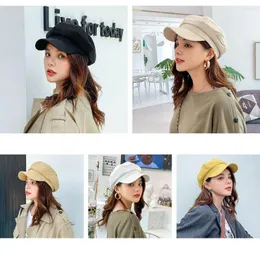 Berets Frauen Maler Tour Cap Sonnenschutz Hüte Achteckige Baskenmütze Fahren Hut Lose Cloud Top Sboy Caps