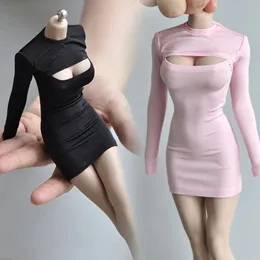 Militärfiguren im Maßstab 1:6, Frau, sexy T-Shirt mit offener Brust, lange Ärmel, eng anliegendes Kleid, Zubehör für 30,5 cm große weibliche Figuren, Körper 231009