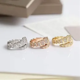 Punk Band Snake Ring med diamant i 18K Gold Plated Rose Platinum Color for Women Wedding Jewelry Gift Have Box Stamp PS44702559