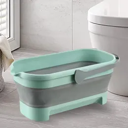 Hinkar rektangulär tvättkorg med handtag plasttvättbassäng spårande stor kapacitet vikbar antislip för kök badrum 231009