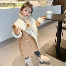 Coat Baby Girl Boy Winter Hooded Loose Jacket Fur In One Infant Toddler Child Thick Warm Long Outwear Clothes 112Y 231009