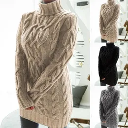 Casual Dresses 2021 Designer Womens Women Turtleneck Sticked Long Sleeve Warm Sweater Autumn Winter Mini Dress2228
