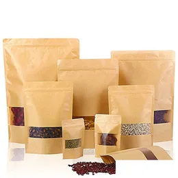 Förpackningsväskor grossist 100 st mycket kraft papper väska tepå nötter fuktsäkra förpackningar