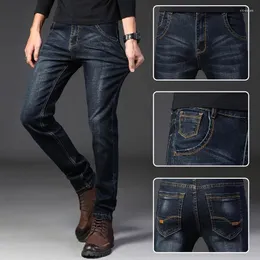 Herr jeans plus storlek 28-40 män våren sommar höst mode casual classic smal fit mager rak stretch långa denim byxor