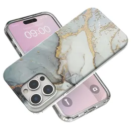 Slim Stone Marble Design Soft fodral för iPhone 15 Pro Max stötsäker färgglada bakre telefonomslag FUNDA