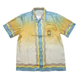 23SS Casablanca camisa casual estilo bola romántica cuello cubano camisas hawaianas hombres y mujeres camisa de manga corta casablanc