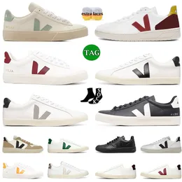 Veja Designer Women Low Top Platform Casual Shoes Out Of Office V-10 Campo Chromefree Preto Branco Vegetarianismo Vejas Mens Trainers Outdoor Walking 36-45