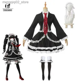 Kostium motywu Rolecos Danganronpa Celestia Ludenberg Cosplay Come Cosplay Game Danganronpa Come School Mundurs Women Halloween Full Set Q231010