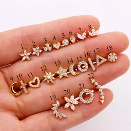 Moda Paslanmaz Çelik Mini Zirkon Kıkırdak Piercing Saplama Küpe Kadınlar İçin Helix Tragus Piercing Kadın Vücudu Takıları 1 PC Damla Nakliye YME102