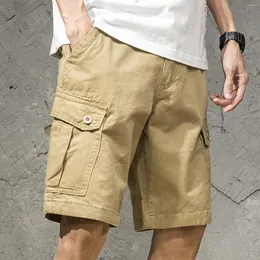 Шорты для бега мужские однотонные универсальные модные повседневные свободные укороченные брюки из хлопка с карманами объемные мужские спортивные шорты