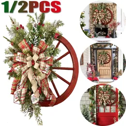 Dekoracje świąteczne 1/2pcs Wewnień świąteczny Sztuczny świąteczny girlandę do drzwi DIY WALE WAKING XTMAS TREE