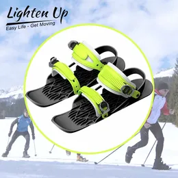 Сноубордические лыжи LightenUp Мини-лыжные коньки для снега Короткие лыжные доски Снежные лезвия Качественные регулируемые крепления Портативная лыжная обувь Snow Board 231010