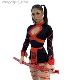 Kostium motywu ninja cosplay anime Halloween przyjdź do kobiet dorosłych cosplay smok ninja wojownik chodził Q240307