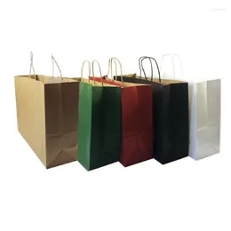غلاف الهدايا 20 PCS/Lot Holiday Recyclable Package Bag Multifuntion Kraft Paper Bags with Multicalor Party Optial Party 42 31 13cm