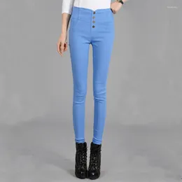 Женские брюки уличная одежда мода Женщины скинни -карандаш весенняя осень эластичная высокая талия корейская одежда твердые тонкие повседневные брюки 5xl
