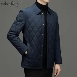 남성 재킷 코트 남자 겨울 의류 사업 다이아몬드 격자 무늬면 재킷 패딩 두꺼운 casacas para hombre 231009