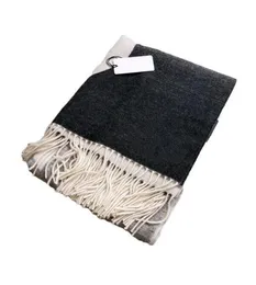 Winter Long tassel scarf women's cashmere shawl scarf large letter printing warm soft gradual color wool gift