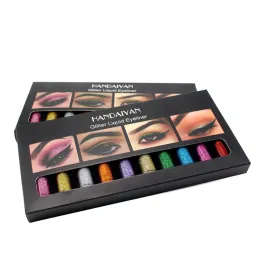 Trucco di nuova marca HANDAIYAN 10 colori Eyeliner liquido impermeabile Glitter Ombretto Evidenziatore Make up Eye Liner