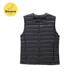 Daunenparkas für Herren Banana Store STYLE ULTRA LEICHTE DAUNENWESTE FÜR HERREN V-Ausschnitt und/oder Rundhalsausschnitt Packbare Pufferweste S-3XL 231005