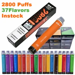 Original Puff Flex 2800 puffs QST 2800 disposable 37flavors e-cigarettes vape desechable device kits 850mah battery Security Code pre-filled 8ml vaporizer vaper