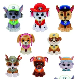 Fabryka hurtowa 25 cm 8 Style Pies Patrol Plush Toys Animation Film i teion otaczający lalki Prezenty dla dzieci