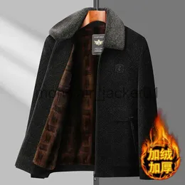 Giacche da uomo 2023 Cappotto invernale da uomo nuovo con cappotto casual da lavoro in lana ciniglia ispessita e ispessita con collo in pelliccia Cappotto antivento moda J231010