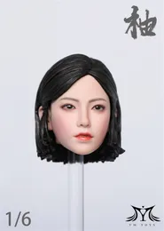 Military Figures YMTOYS 1/6 Pomelo Girl Head Carved PVC Hair Model Fit for 12'' TBLeague JIAOU Action Figure 231009